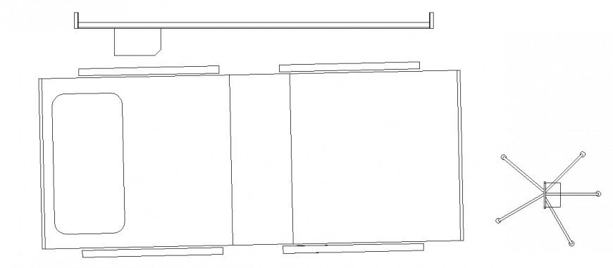 Patient back rest chair and stool 2d elevation block cad drawing details dwg file
