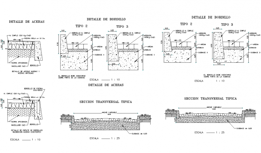 Paved section plan detail autocad file