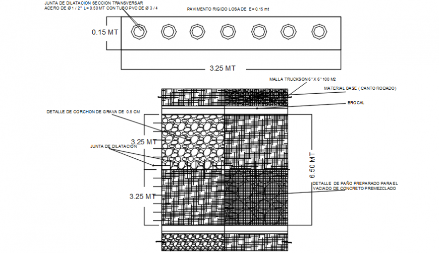 Pavement construction and landscaping structure details dwg file