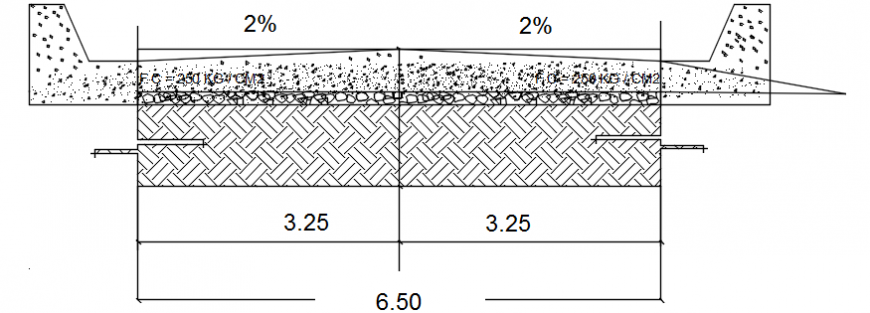 Pavement grid section and landscaping details dwg file