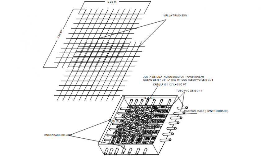 Pavement structure and landscaping details dwg file