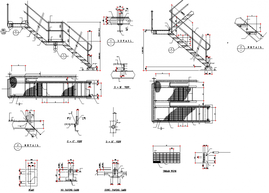 Paving cabe and stair section layout file