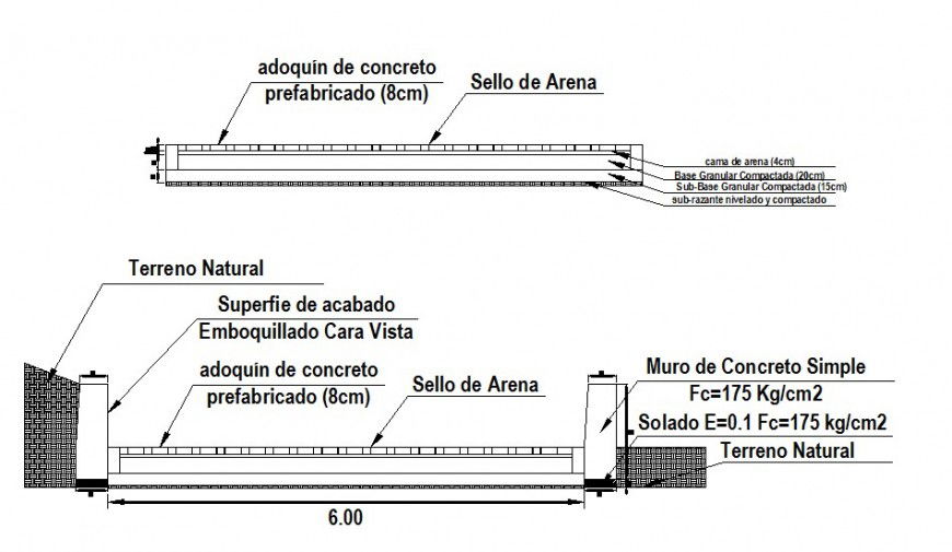Paving stone section plan