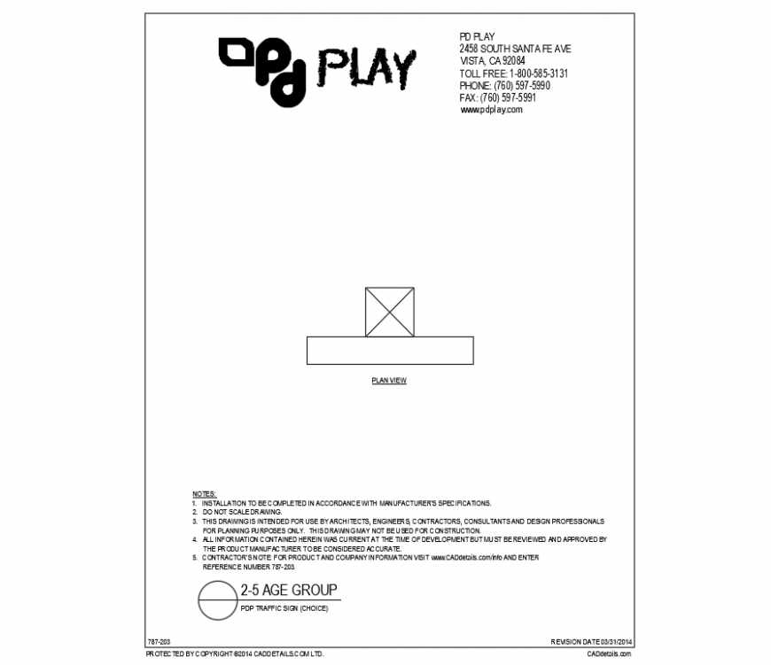 PDP traffic sign equipment details dwg file