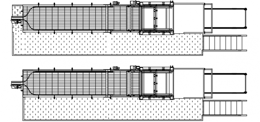 Pedestal bridge top view constructive section cad drawing details dwg file