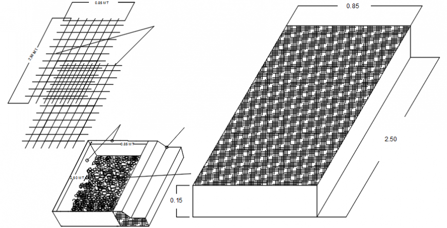 Pedestal walk and pavement landscaping structure details dwg file