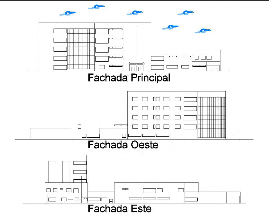Pediatric hospital of the state of Durango elevation autocad file