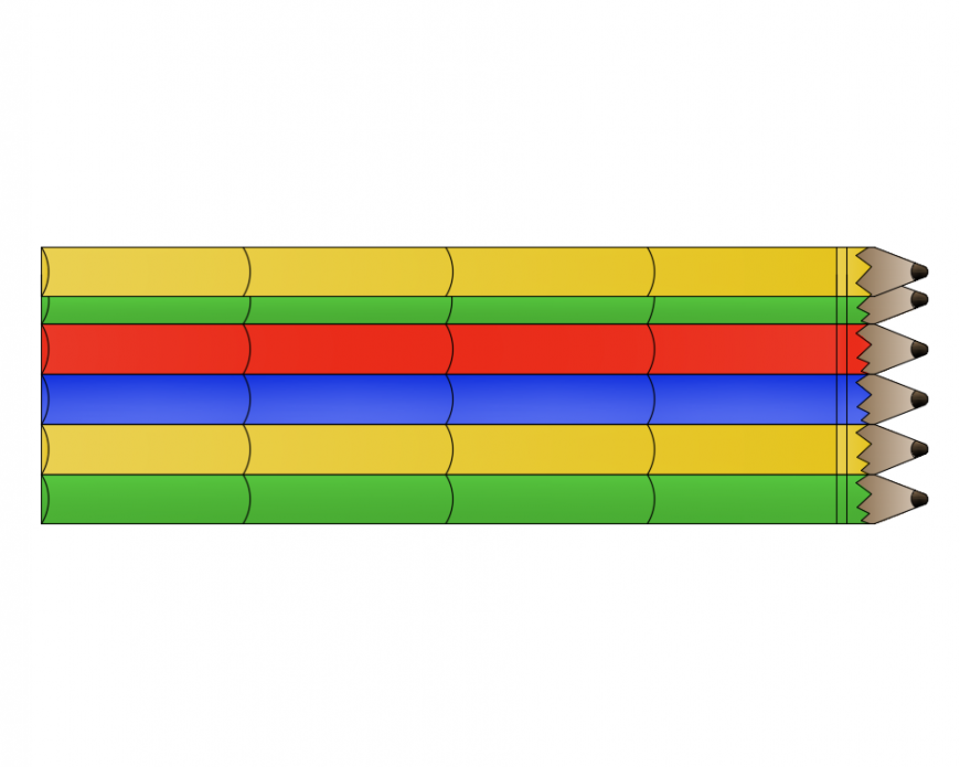 Pencil bundle 3d top view cad block design dwg file