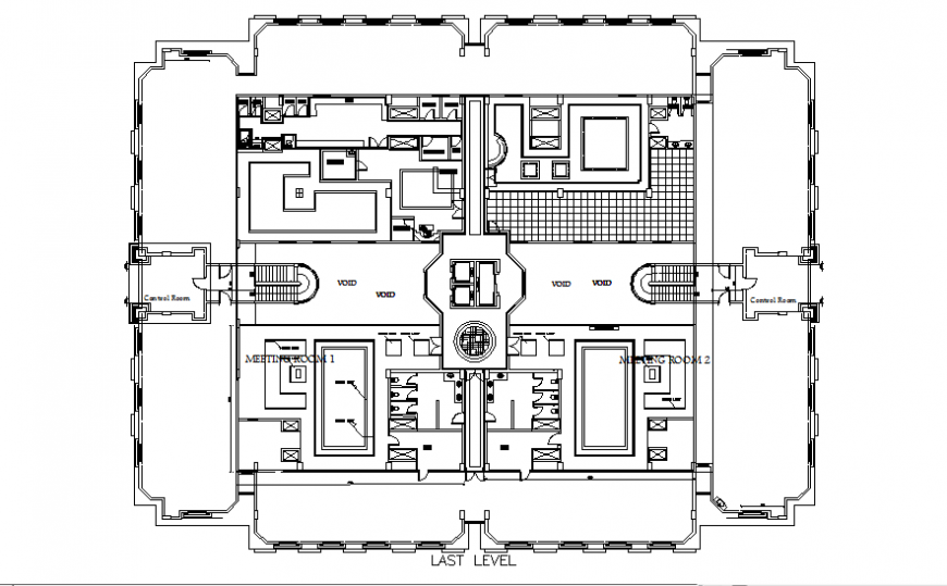 Pent house architecture layout plan with ceiling design dwg file