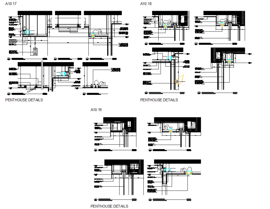 Penthouse section floor detail dwg file
