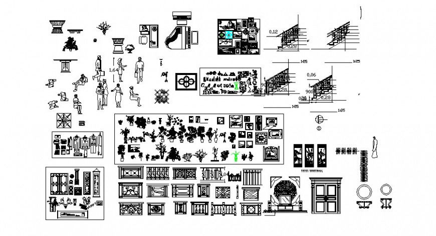 People, cloth and other house hold block in auto cad software