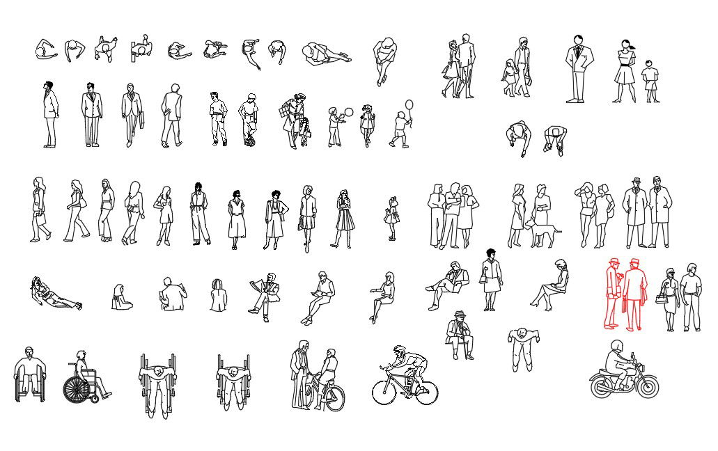 People CAD Blocks Collection for Architectural Drawings DWG File