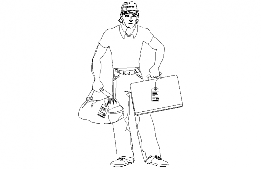 People 2 d layout detail dwg file