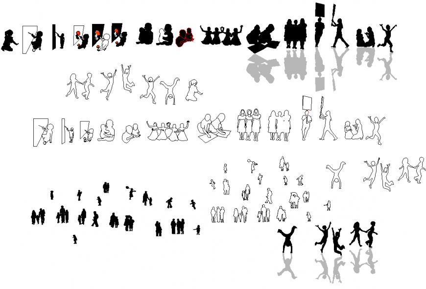 People 3 d block autocad file