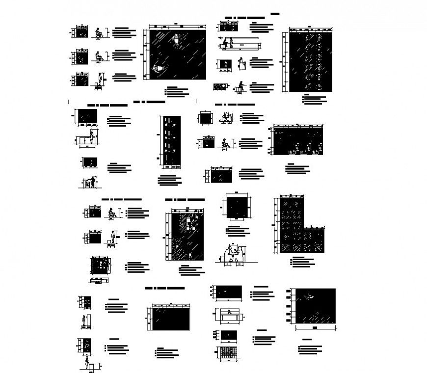 People and other structural blocks 2d view layout file in autocad file
