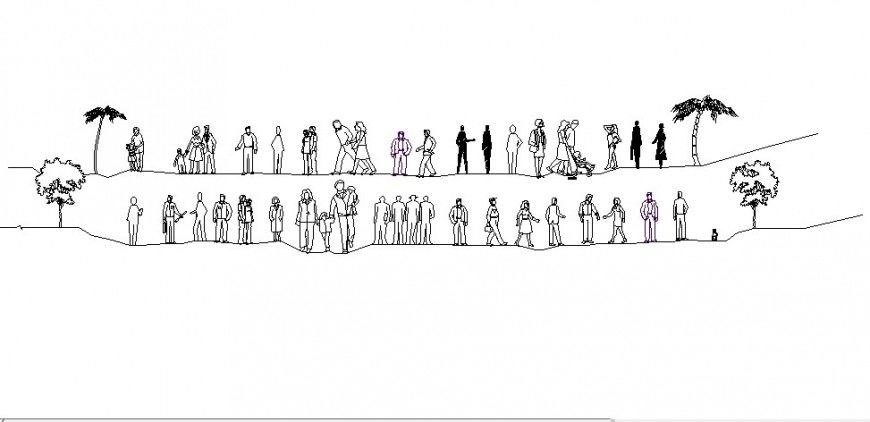 People AutoCAD block detail drawing in dwg AutoCAD file.