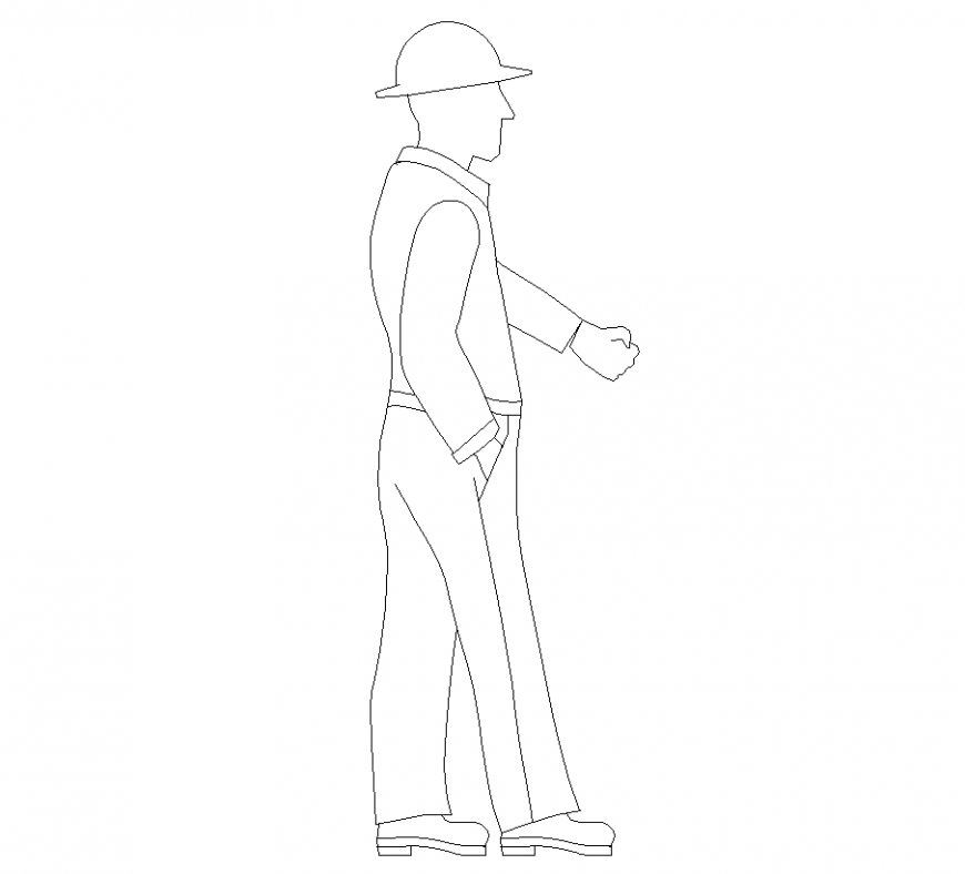People block detail with engineer work direction detail dwg file