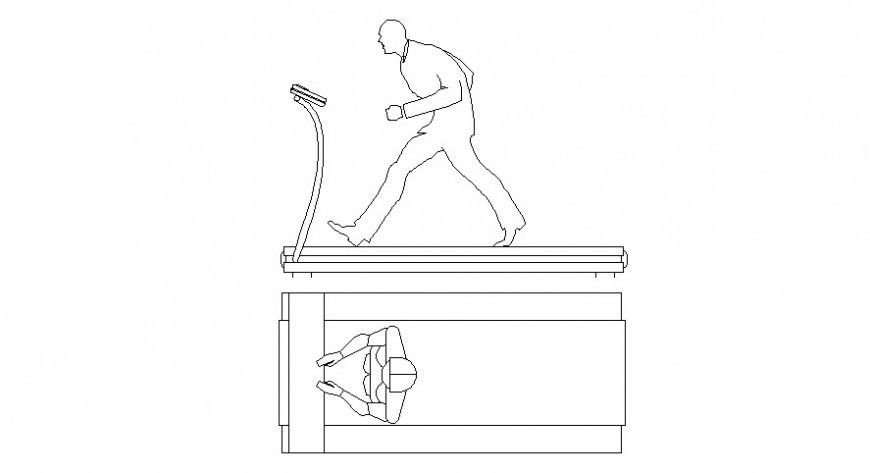 People blocks drawings on treadmill autocad software file