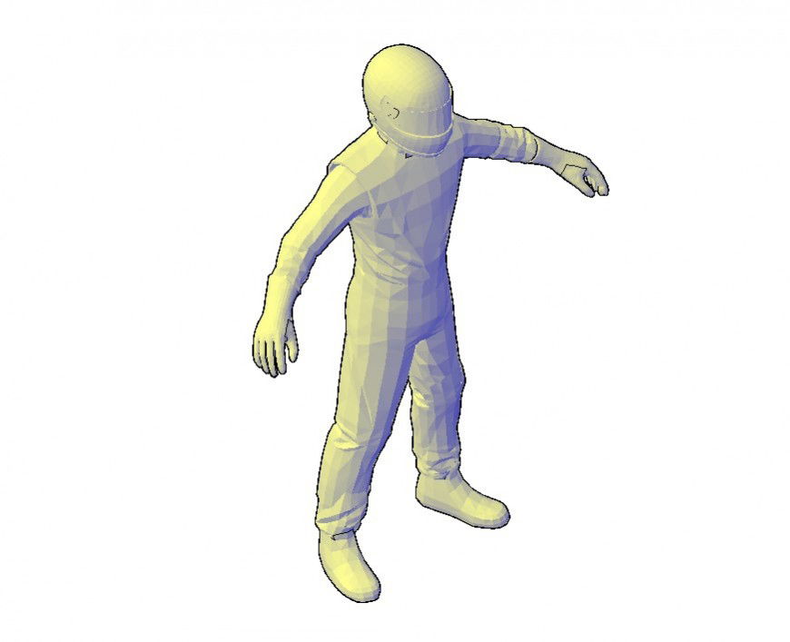 People CAD blocks detail 3d model layout file in dwg format