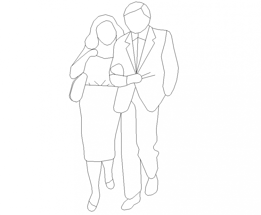 People couple plan with detail dwg file.