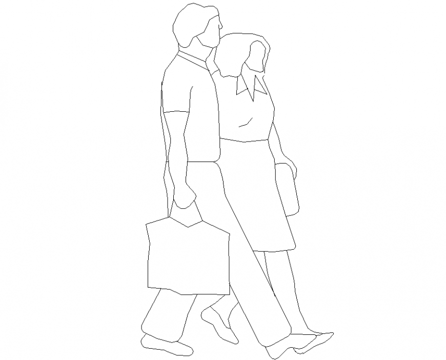 People couple plan with detailing dwg file.