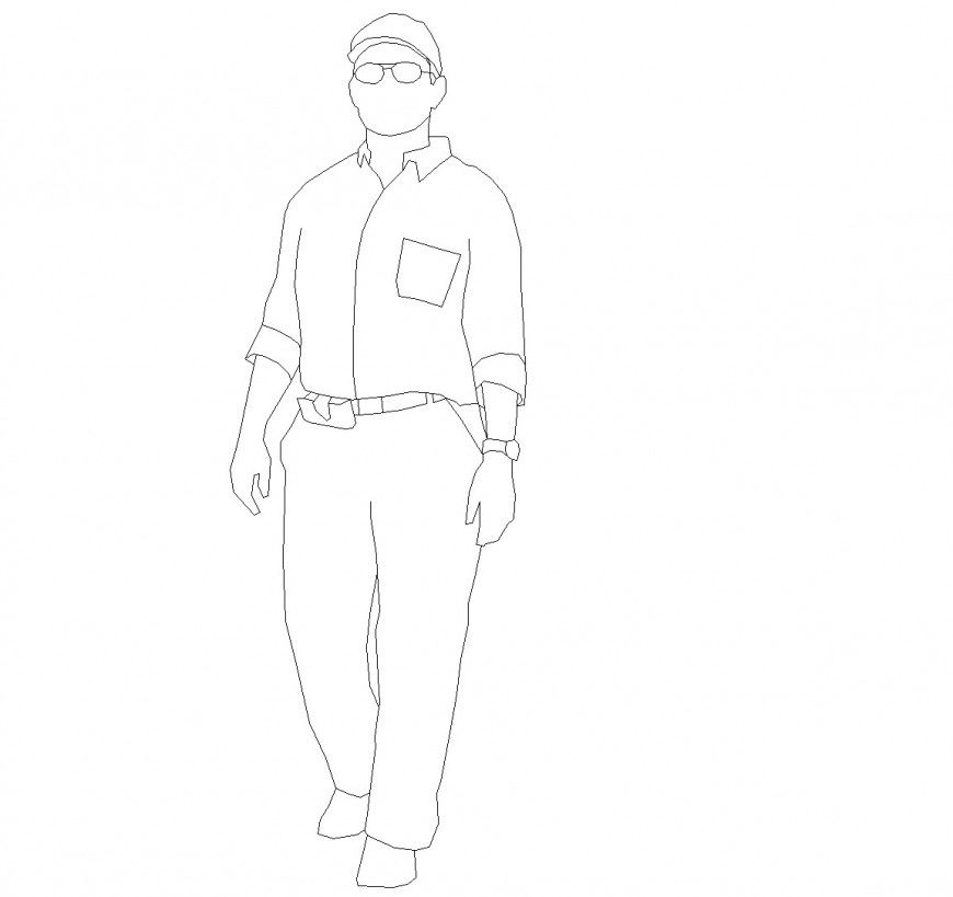 People Elevation Worker plan layout file