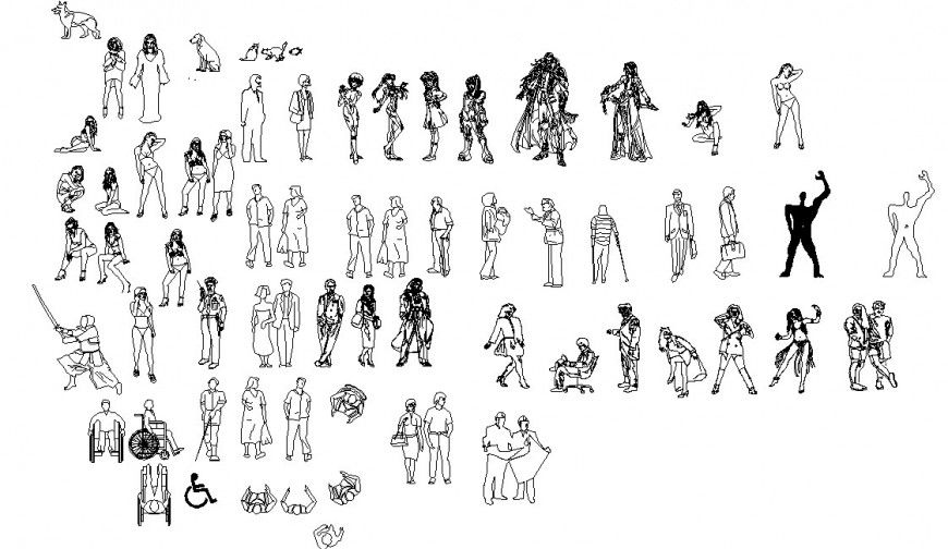 People figure AutoCAD block in dwg AutoCAD file.