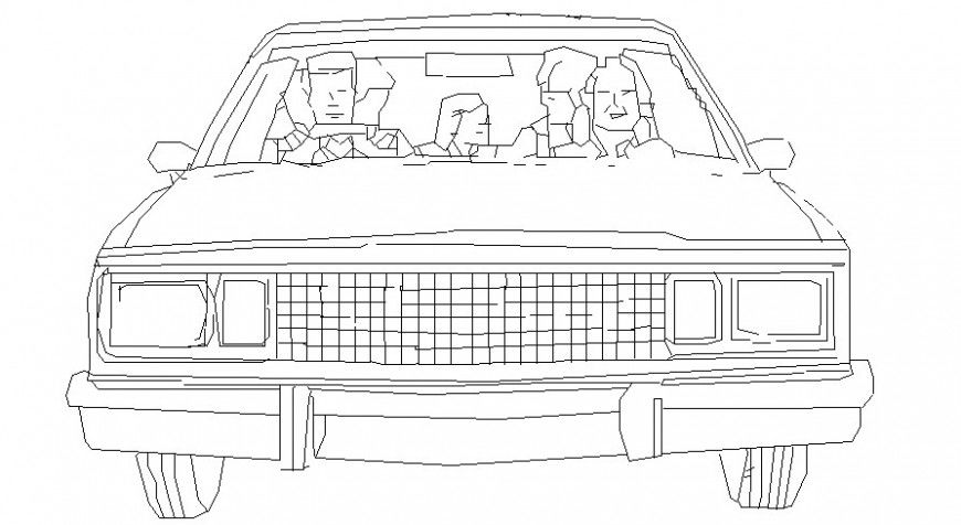 People in car in AutoCAD file