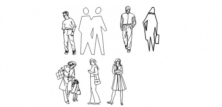 People library drawings detail 2d view autocad file