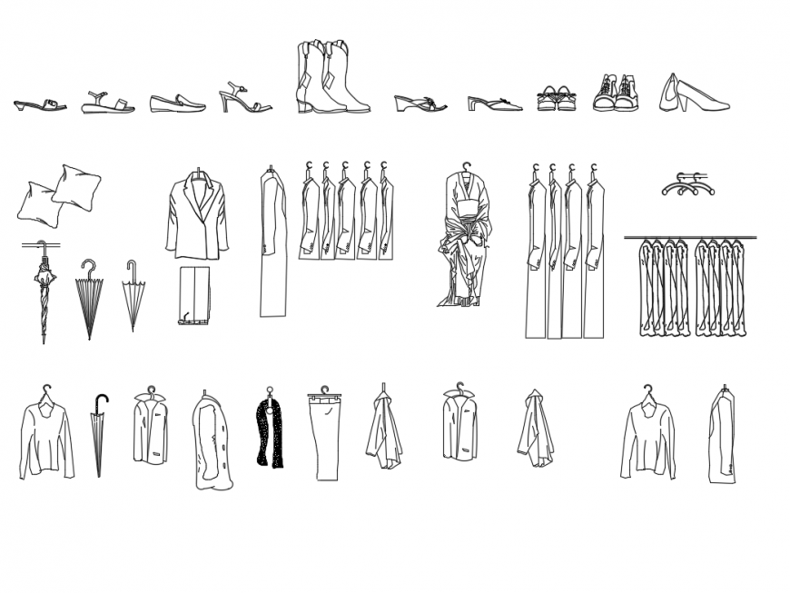 People miscellaneous clothes and household cad blocks details dwg file