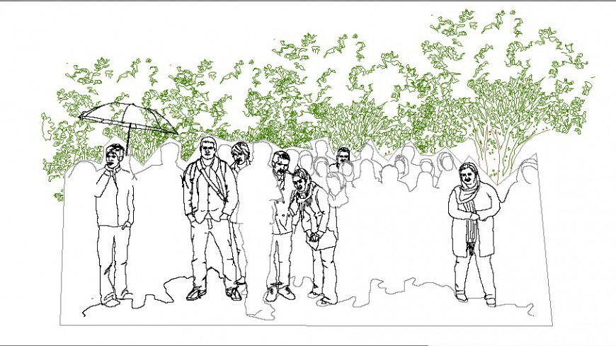 People plan and elevation block drawing in dwg file.