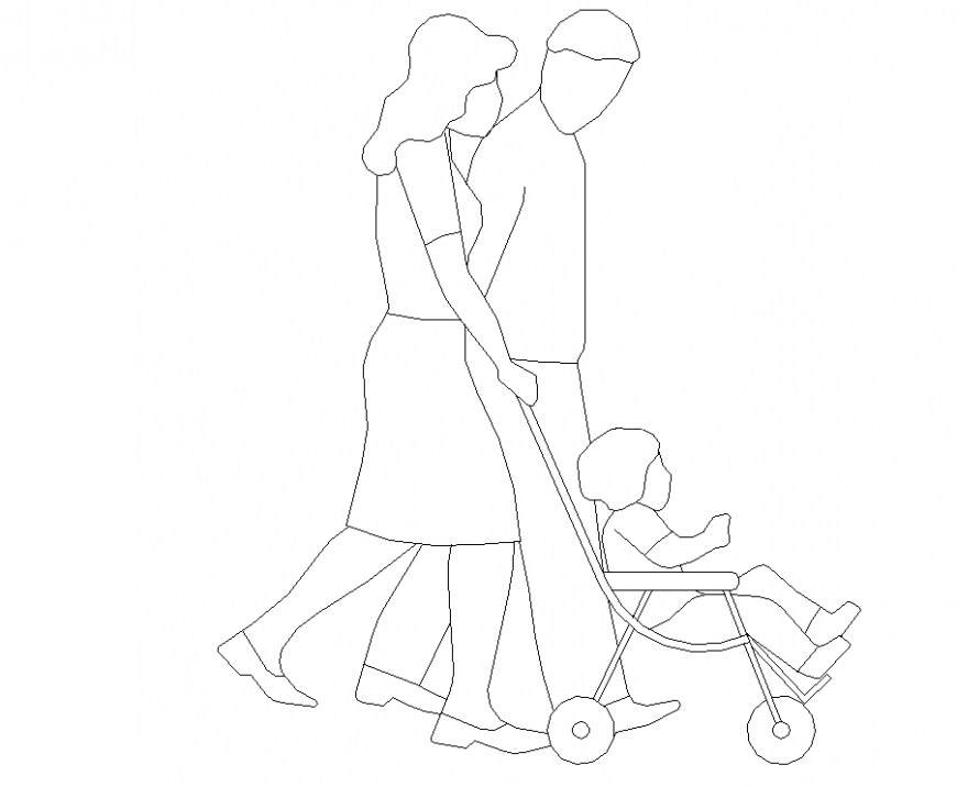 People plan with children’s with detail dwg file.