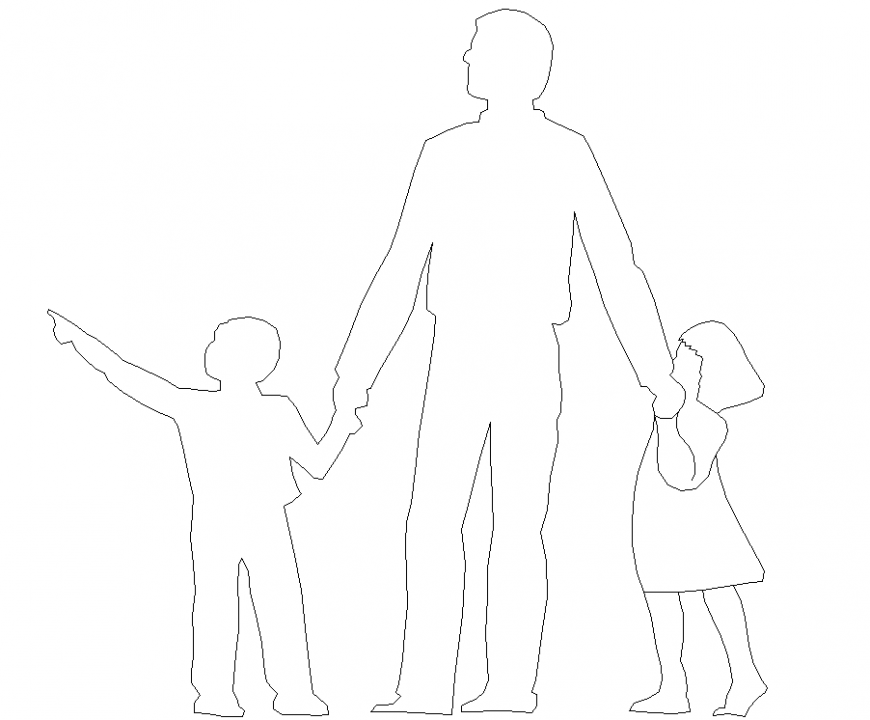 People plan with childrens detail dwg file.