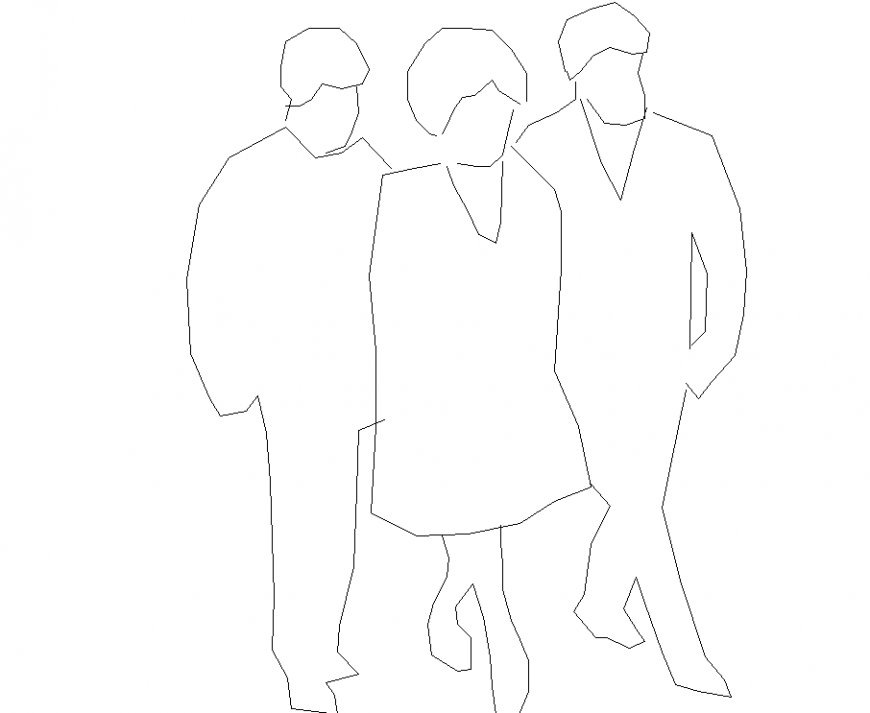 People plan with detailing dwg file.