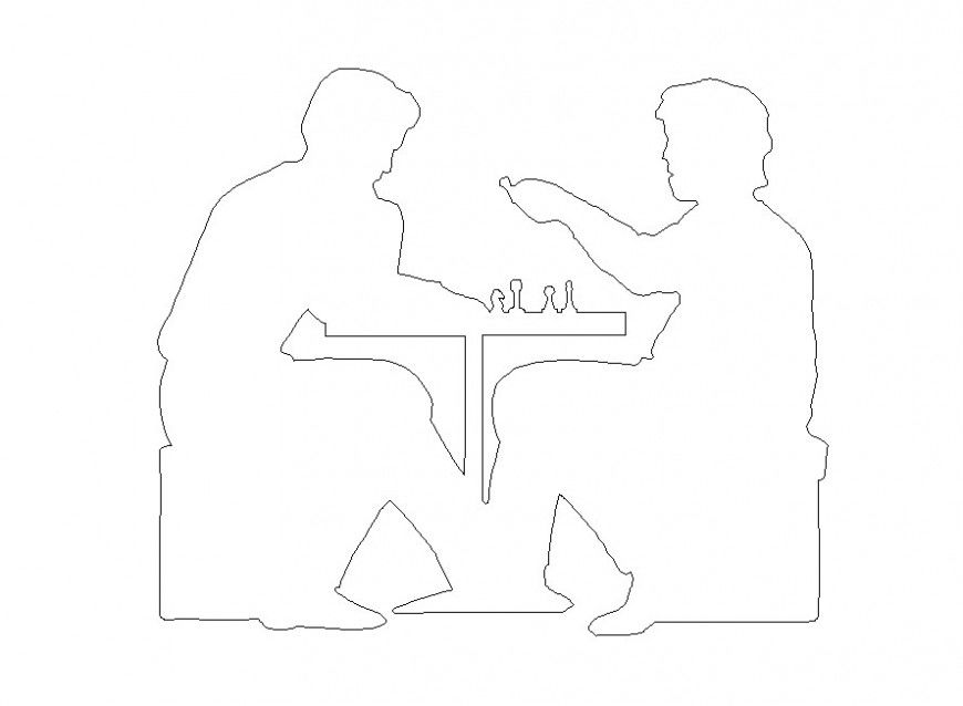 People playing chess game detail CAD blocks layout autocad file