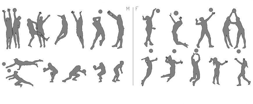 People playing game detail elevation 2d view autocad file