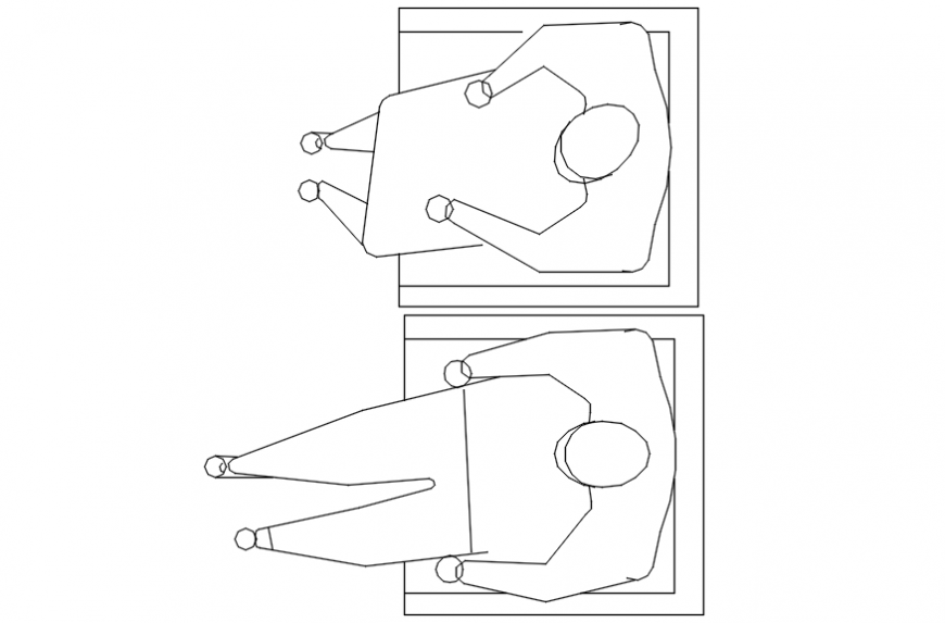 People seating on bench top view elevation cad block drawing details dwg file