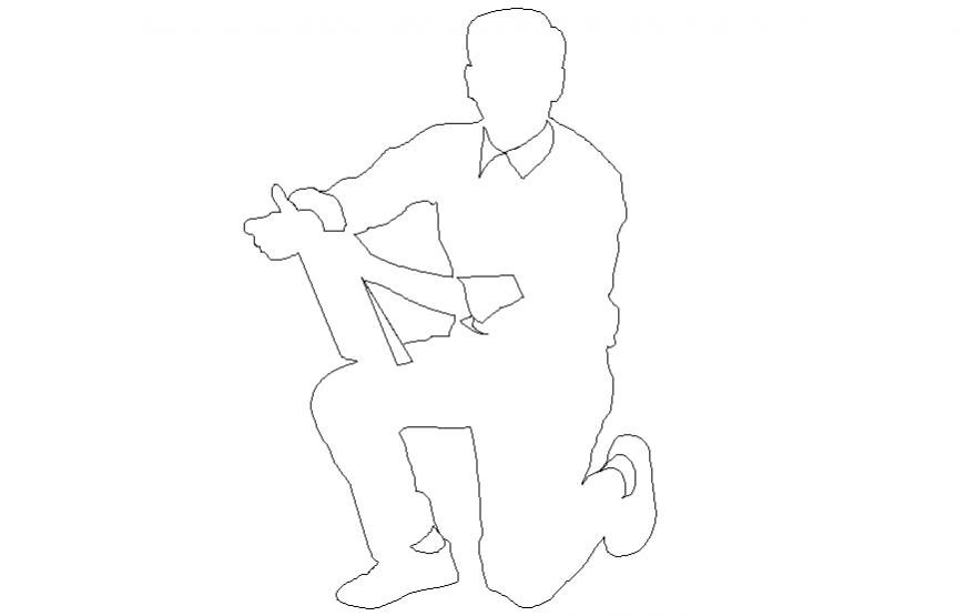 People shadow 2 d detail dwg file