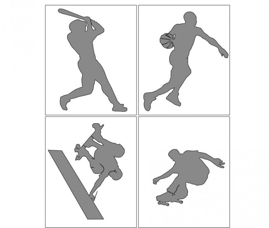 People Sports man plan autocad file