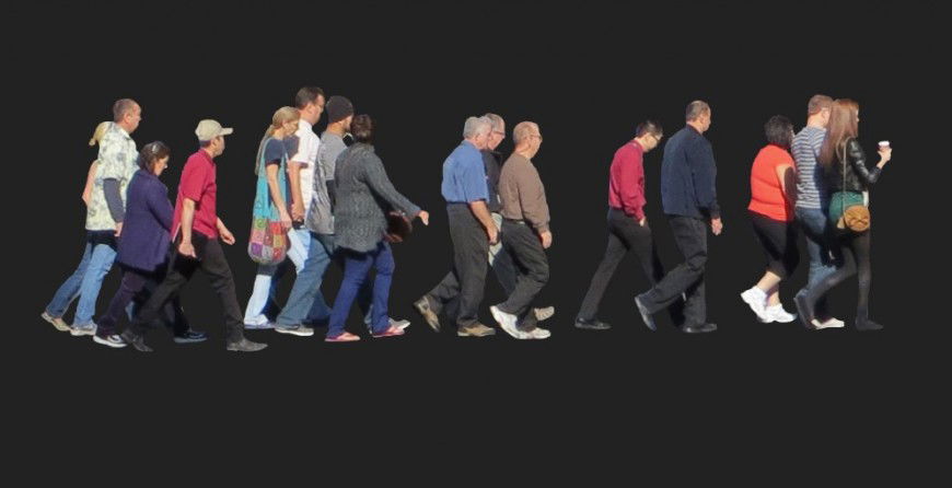 Peoples crowd detail 3d model layout file