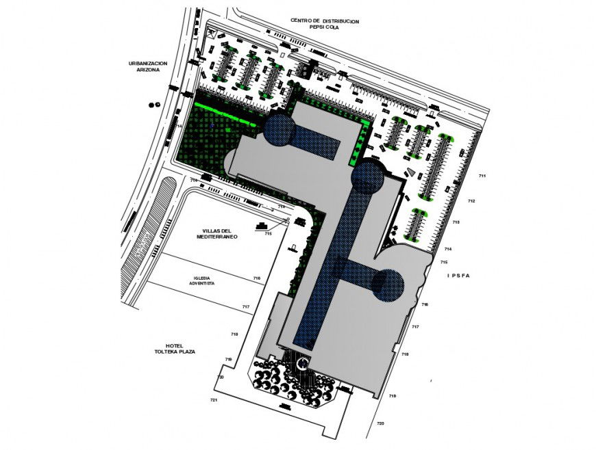 Pepsi-cola industrial plant distribution plan cad drawing details dwg file