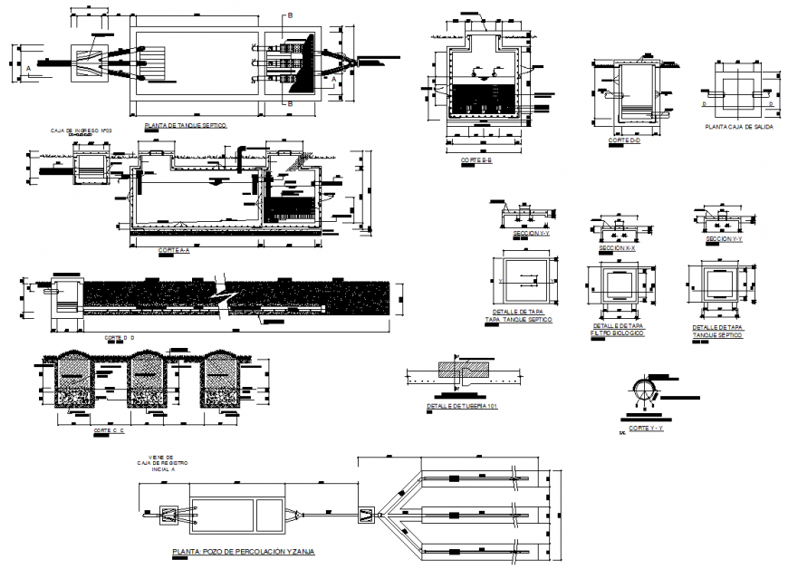 Percolation well yzanja plan and section layout file