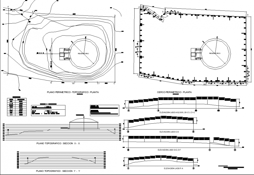 Perimeter fence detail drawing in dwg file.