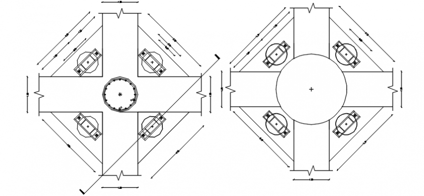 Perimeter fence plan and constructive structure details dwg file