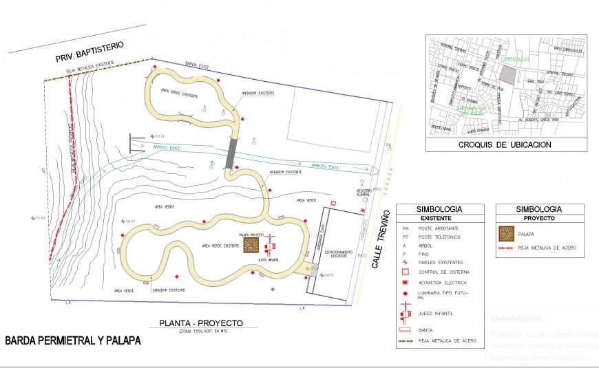 Perimeter fence project trecreational park plan