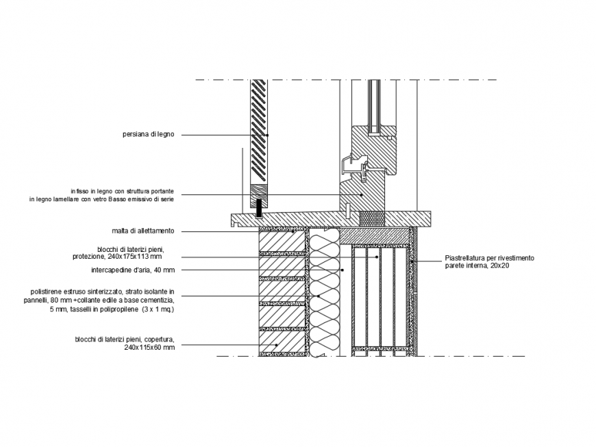 Persian window structure and constructive details dwg file