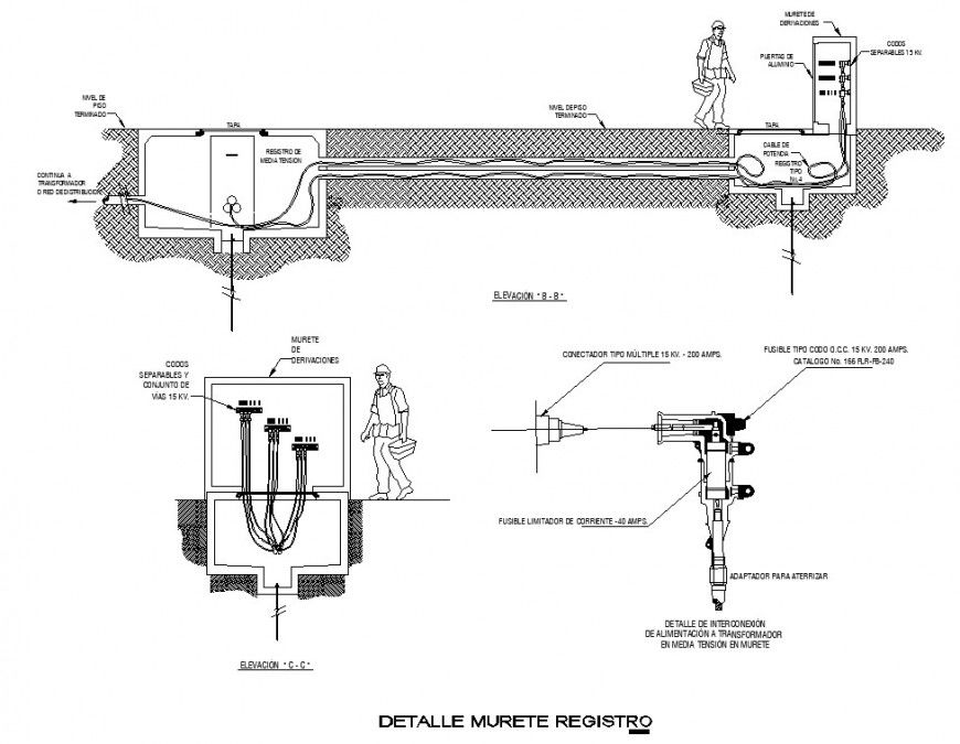 Petrol tank machinery detail in AutoCAD file.