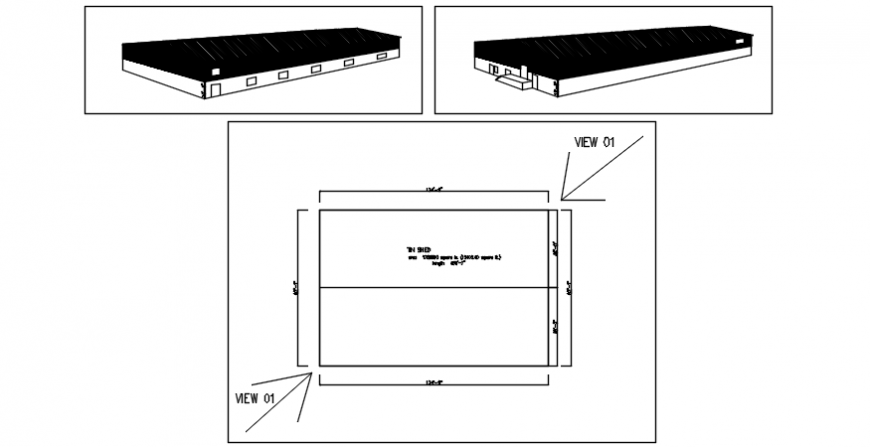 PGCL warehouse isometric elevation and plan cad drawing details dwg file