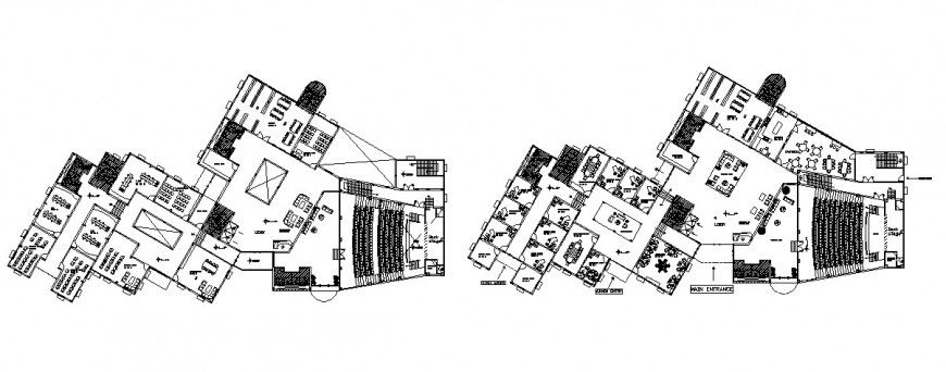 Pharmaceutical research institute detail working plan in dwg AutoCAD file.