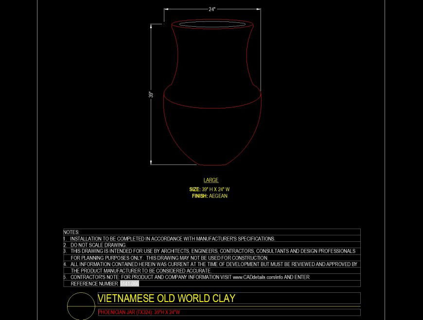 Phoenician jar detail drawing in dwg file.